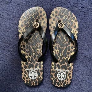 Tory Burch cheetah flip flops